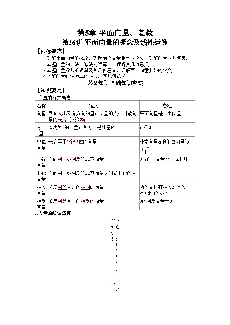 第5章 平面向量、复数第1页