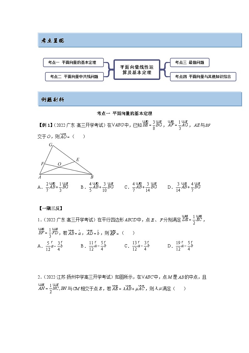 新高考数学一轮复习精讲精练10.1 平面向量的线性运算及基本定理（提升版）（2份打包，原卷版+解析版）02
