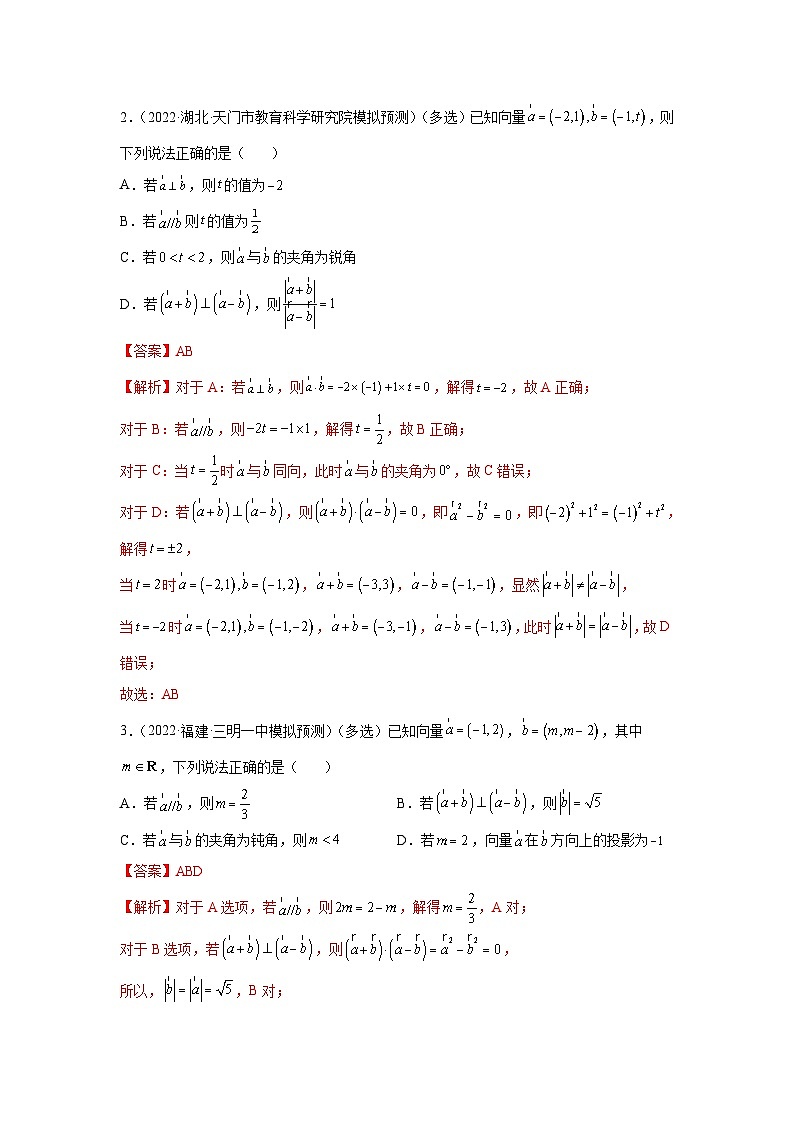 新高考数学一轮复习精讲精练10.2 平面向量的数量积（提升版）（解析版） 第3页