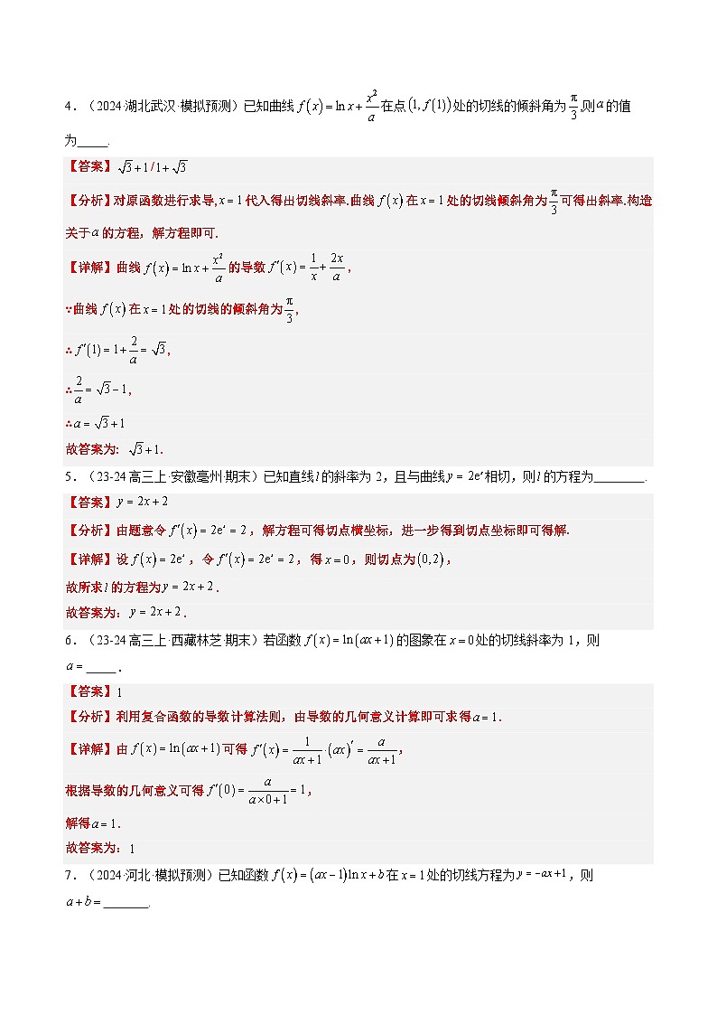 实战演练03 导数中最常考的切线问题（5大常考点归纳）--备战2025年高考数学（新高考卷）解析版第3页