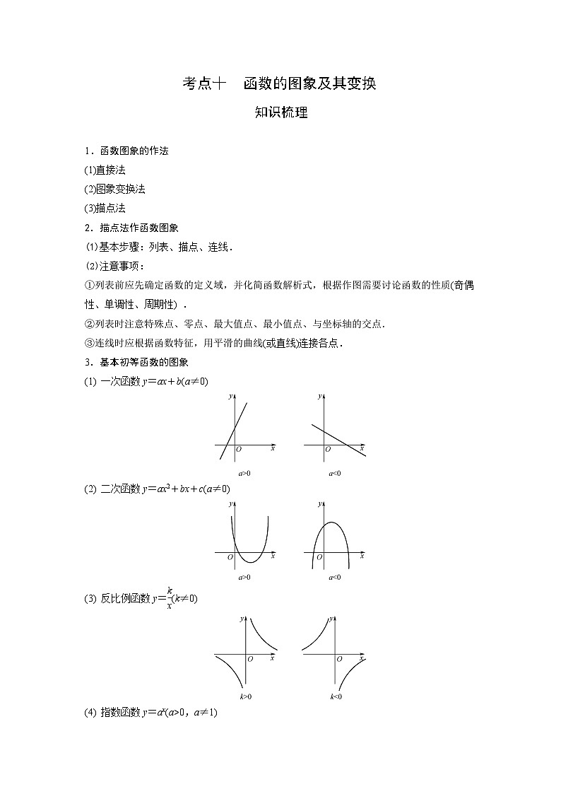 艺术生高考数学专题讲义：考点10 函数的图象及其变换01