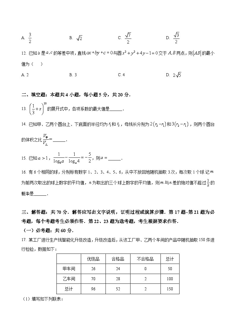 2024年 全国甲卷 数学（理）高考真题（含解析）03