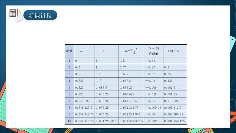 湘教版（2019）高一数学必修第一册   4.4.2《计算函数零点的二分法》课件05