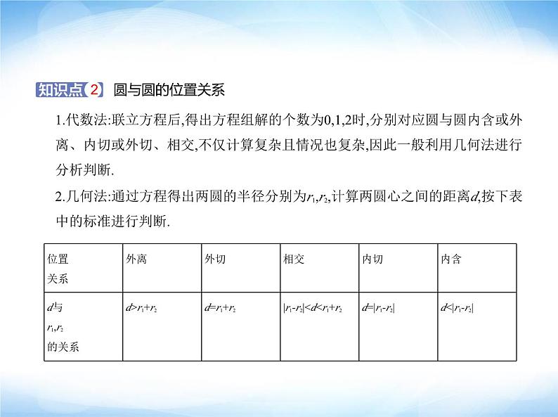 湘教版高中数学选择性必修第一册第2章平面解析几何初步2-6直线与圆、圆与圆的位置关系课件第2页