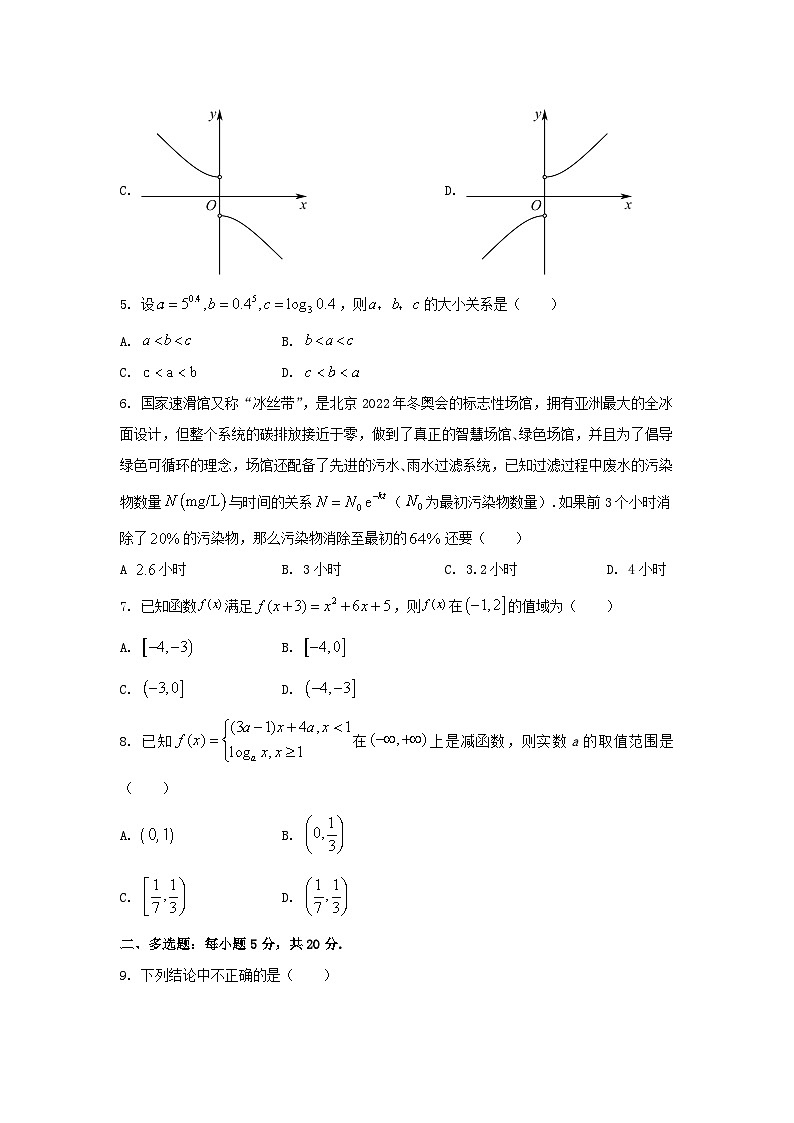 河南省濮阳市2022_2023学年高一数学上学期网课摸底检测期中试卷02