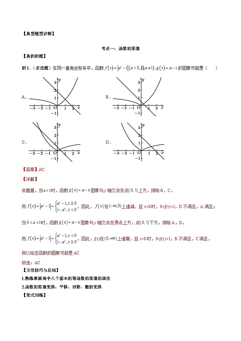 新高考数学二轮复习考点讲义第七讲函数图像及函数与方程（解析版）第2页