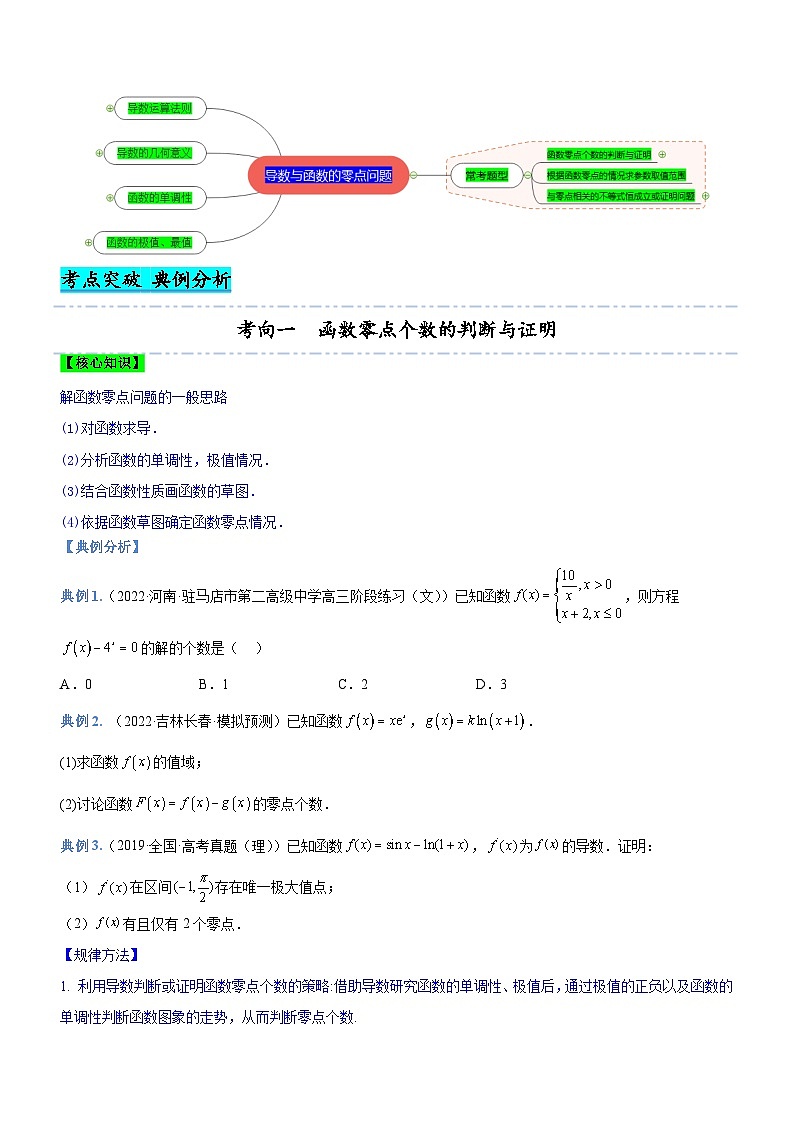 新高考数学二轮复习强化讲与练专题06 导数与函数的零点问题（讲）（原卷版）第2页