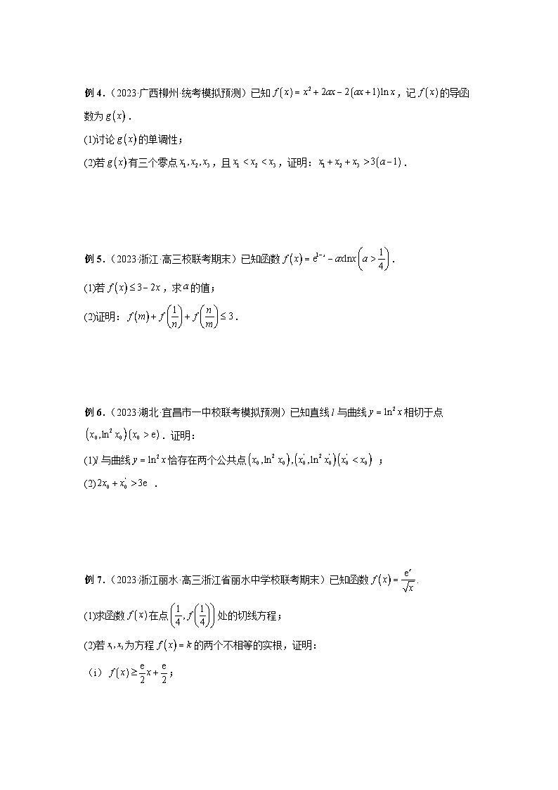 新高考数学二轮复习巩固练习13 导数解答题之双变量问题（原卷版）第2页