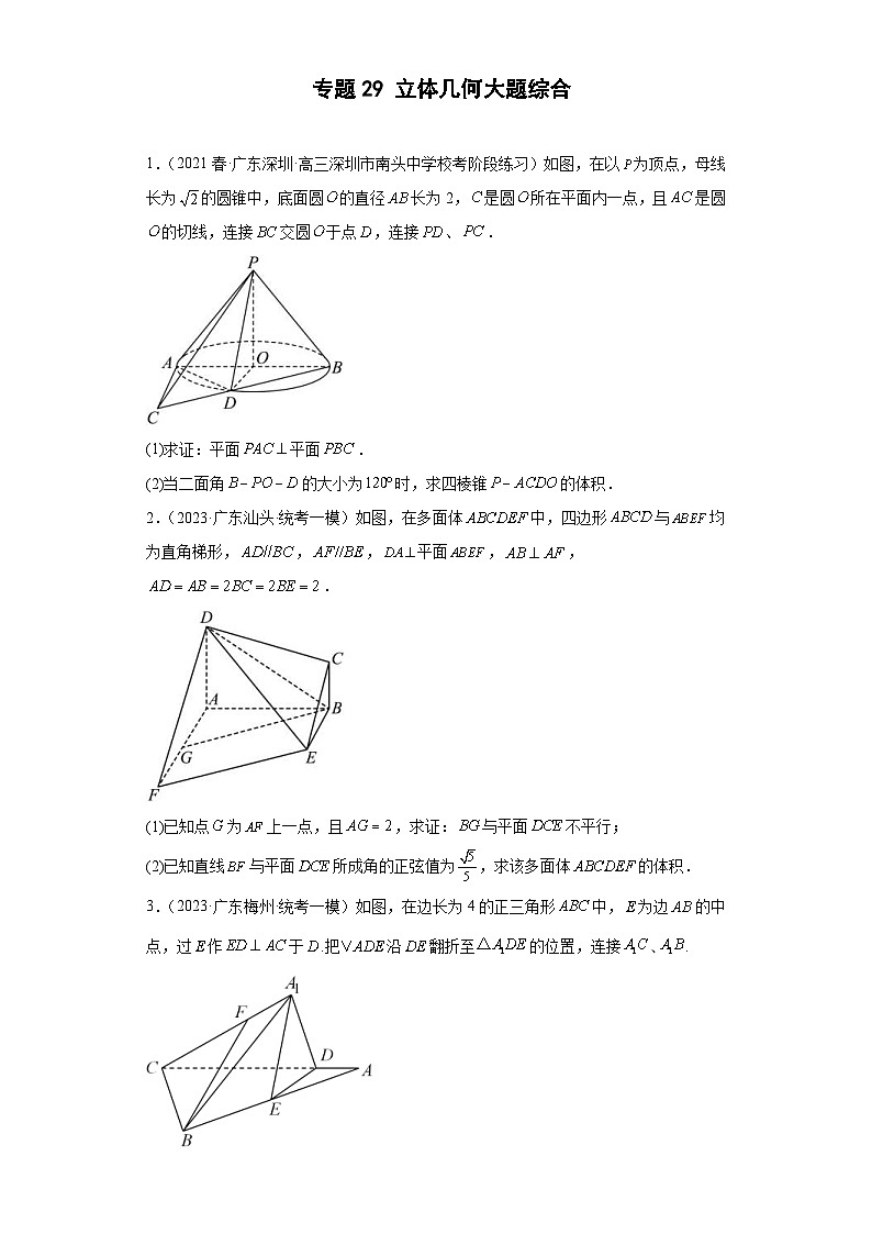新高考数学二轮复习培优专题29 立体几何大题综合（2份打包，原卷版+解析版）01