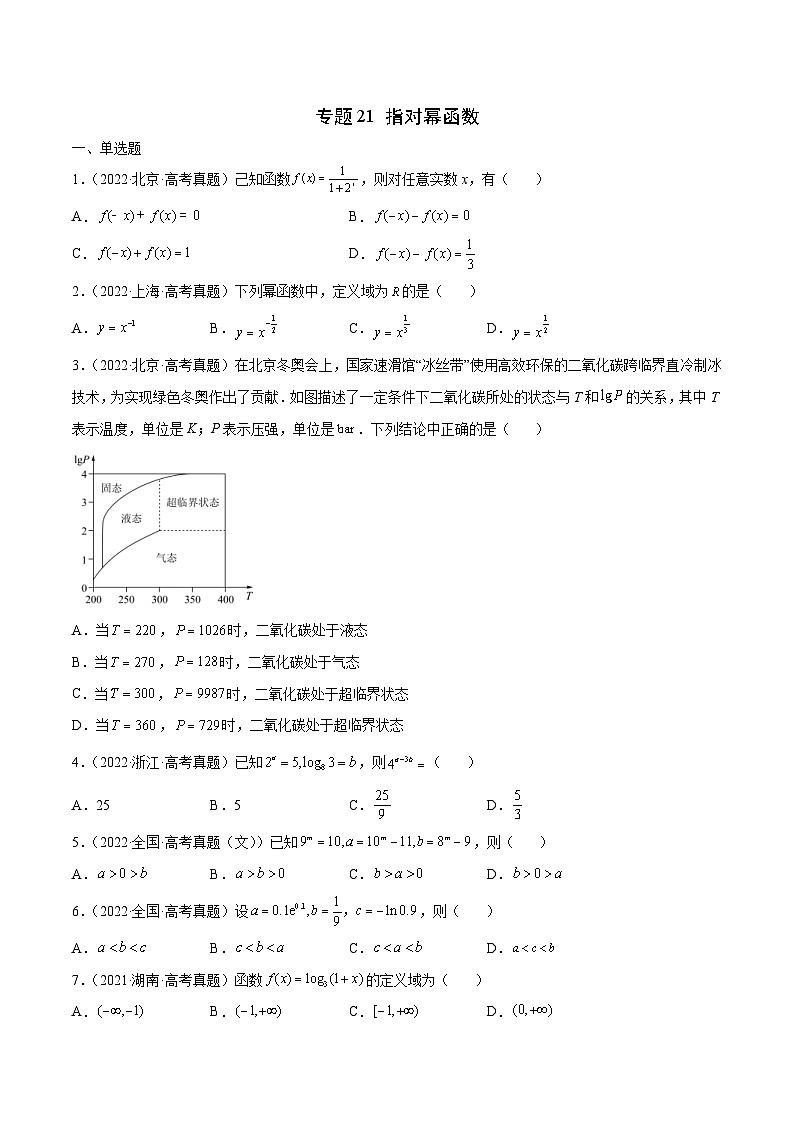 新高考数学一轮复习函数重难点专题21指对幂函数（2份打包，原卷版+解析版）01