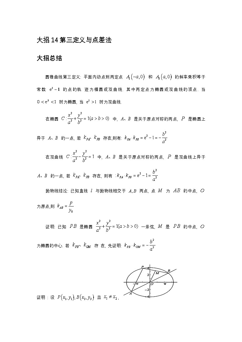 大招14第三定义与点差法第1页