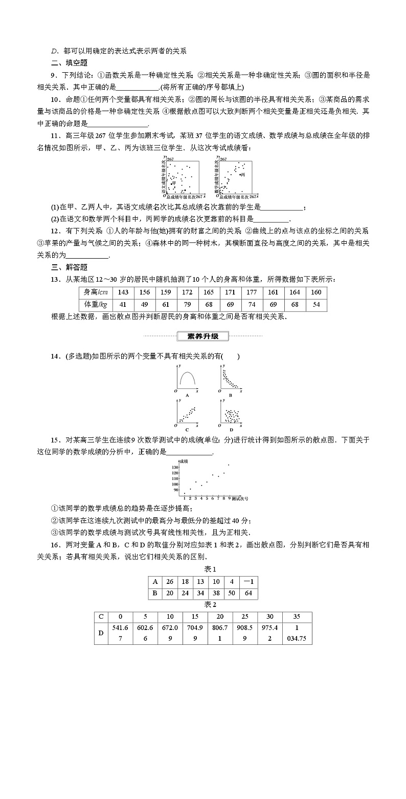 2025高考数学一轮复习-9.1.1-变量的相关性-专项训练【含解析】第2页