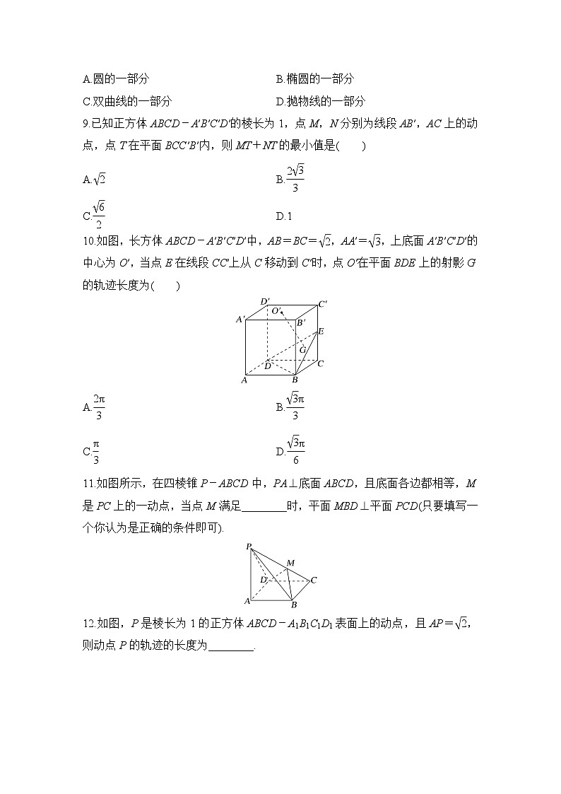 2025年高考数学一轮复习-立体几何中的动点及其轨迹问题-专项训练【含答案】第3页