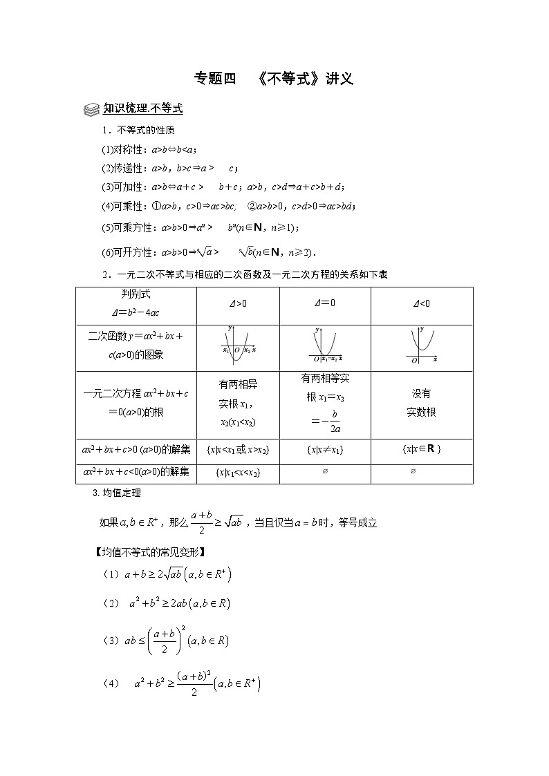 新高考数学一轮复习题型归纳讲义专题04 不等式（解析版）第1页