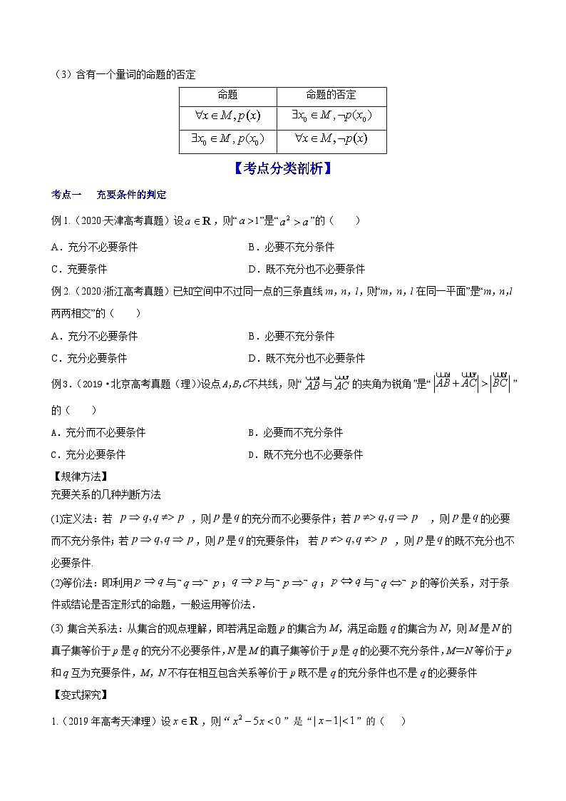 新高考数学一轮复习讲练测专题1.2全称量词与存在量词、充要条件（讲）（2份打包，原卷版+解析版）02
