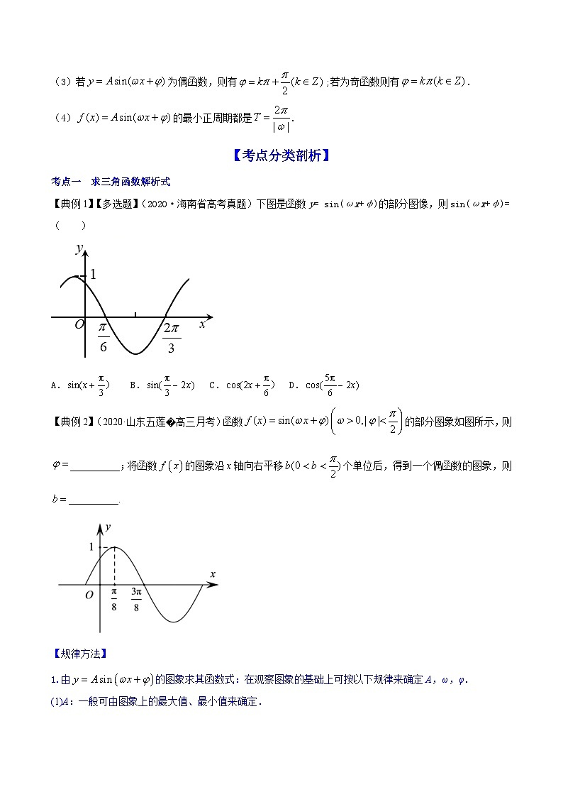 新高考数学一轮复习讲练测专题5.5函数y＝Asin(ωx＋φ)的图象及其应用（讲）（原卷版）第3页