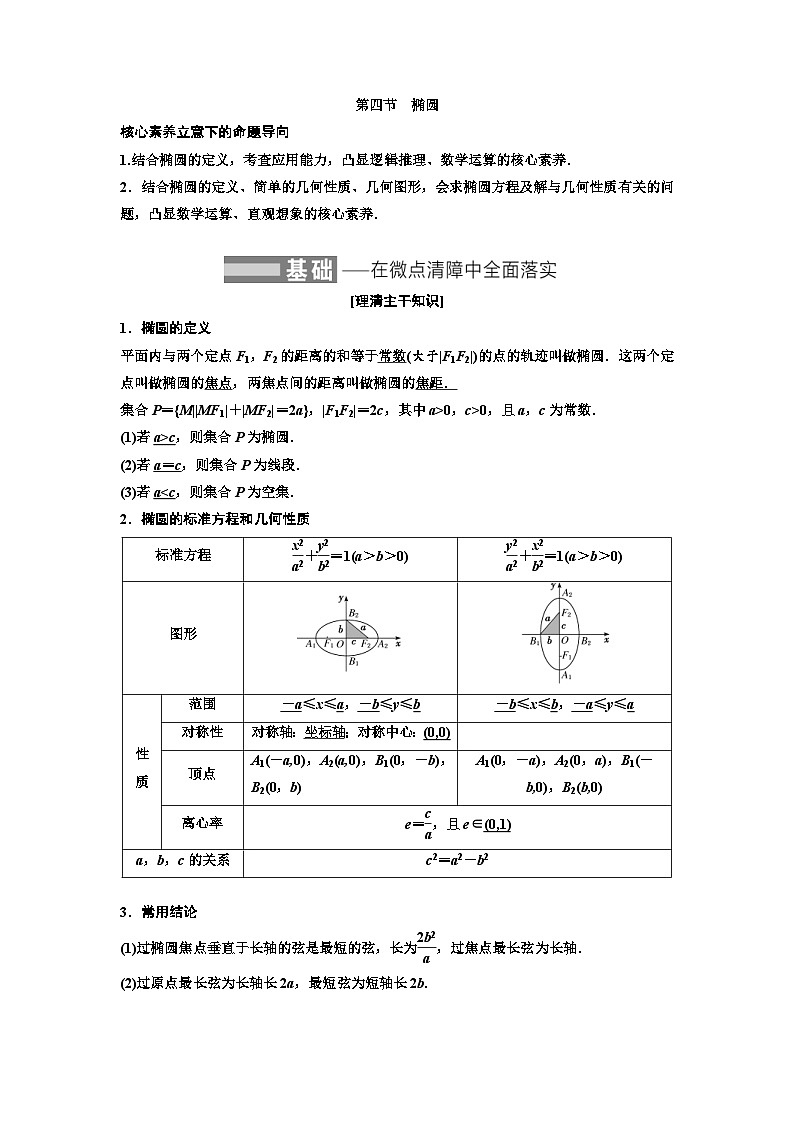新高考数学一轮复习教案第8章第4节 椭圆（含解析）第1页