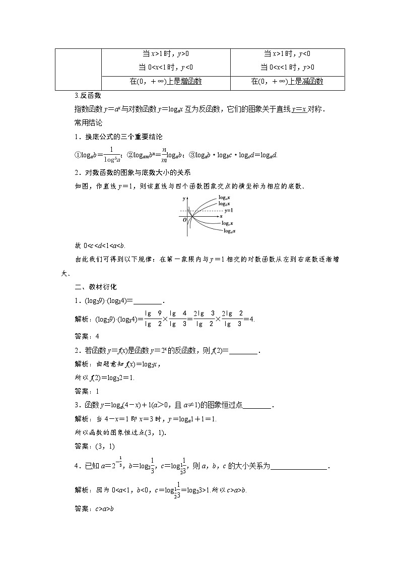 新高考数学一轮复习学案第3章第6讲 对数与对数函数（含解析）02