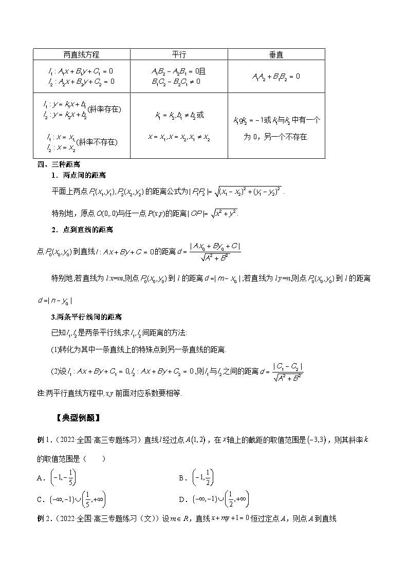 新高考数学一轮复习学案第33讲 直线方程（原卷版）第2页