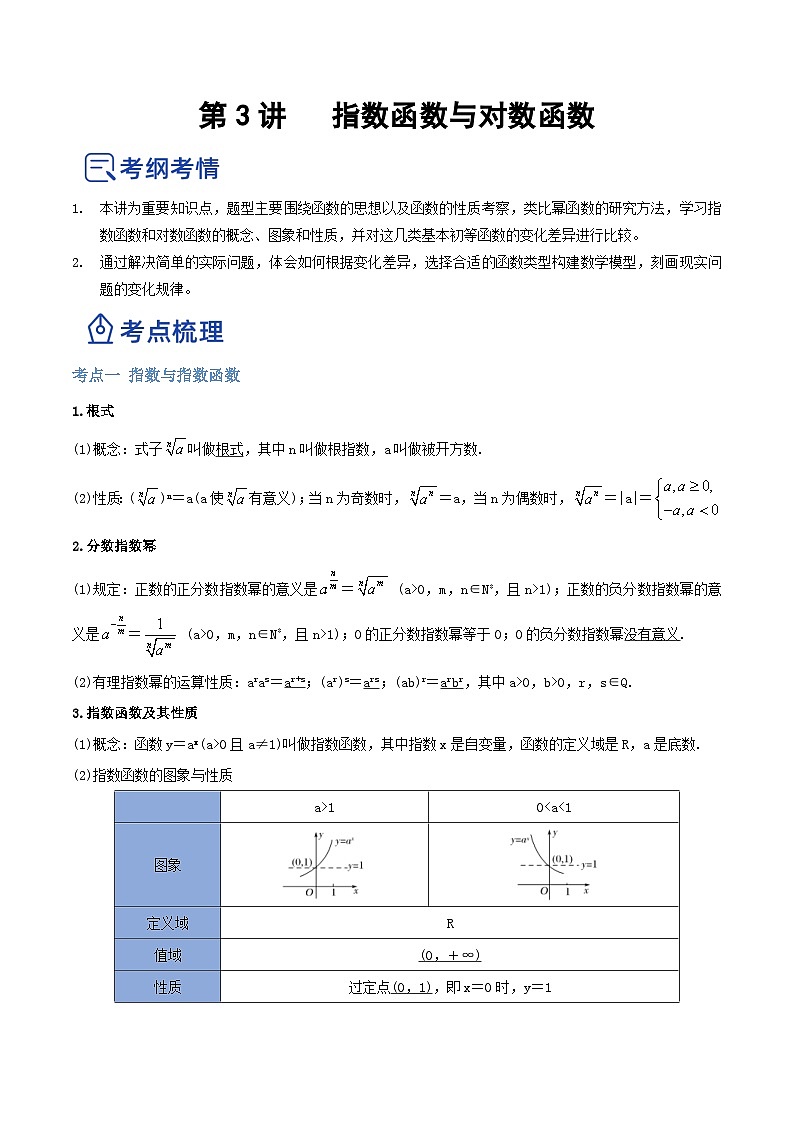 新高考数学一轮复习讲与练第06讲 指数函数与对数函数（讲）（2份打包，原卷版+解析版）01