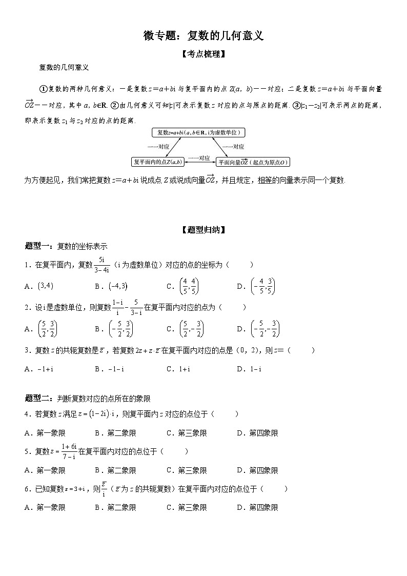 新高考数学一轮复习考点过关练习 复数的几何意义（含解析）第1页