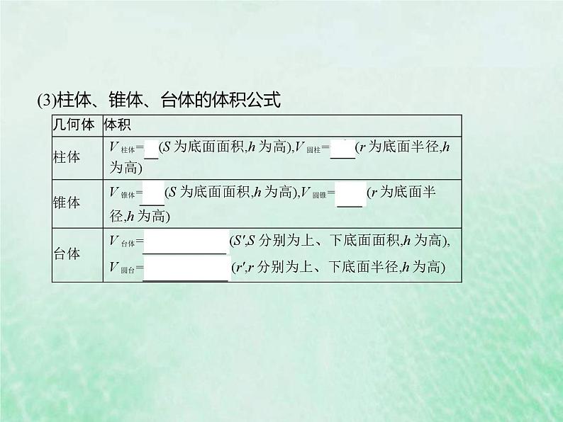 新高考数学一轮复习基础知识综合课件 第18讲 简单几何体的表面积与体积（含解析）08