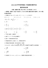 江苏省泰州中学2024-2025学年高三上学期期初调研考试数学试题（原卷版）