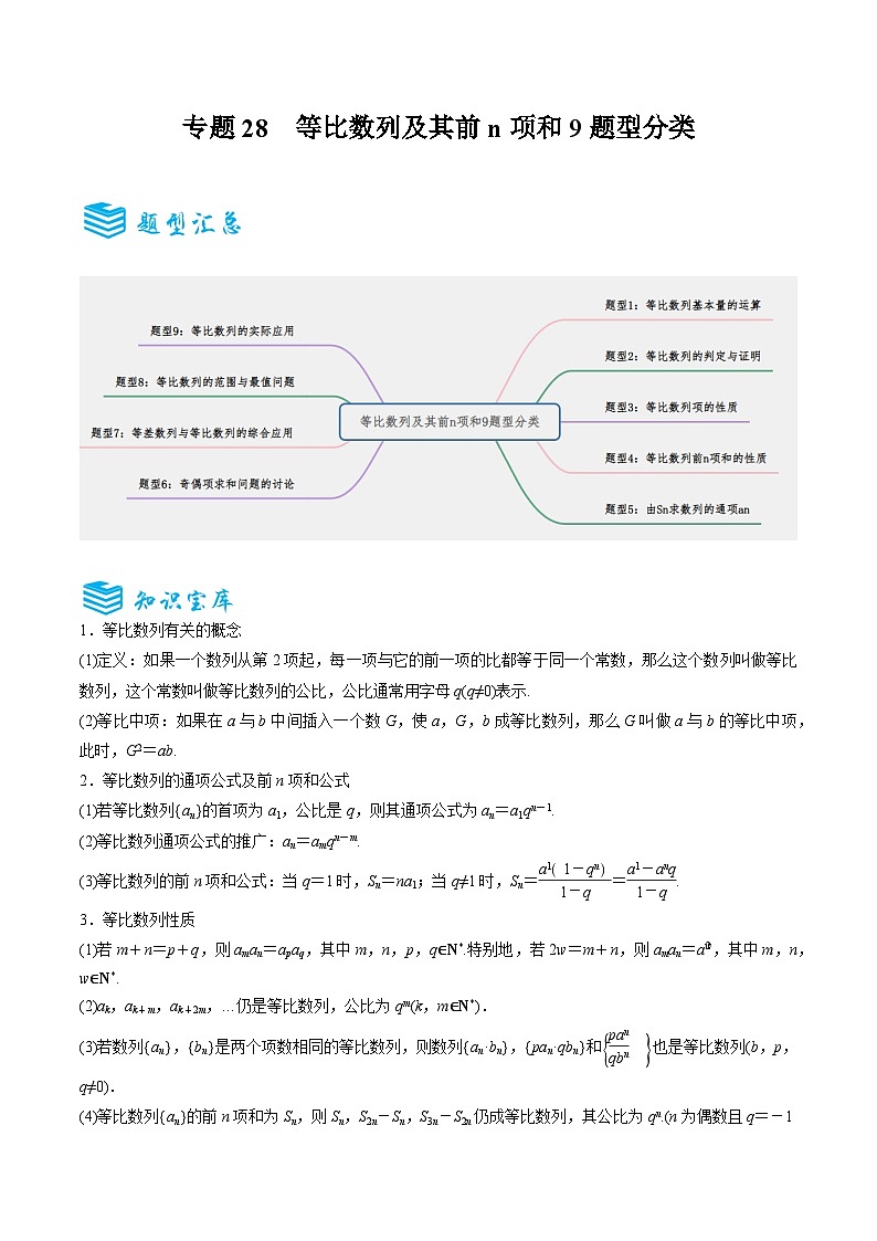 专题28 等比数列及其前n项和9题型分类-备战2025年高考数学一轮专题复习全套考点突破和专题检测（解析版）01