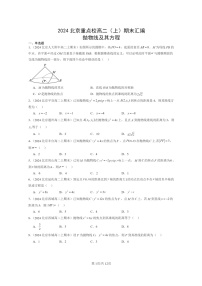[数学]2024北京重点校高二上学期期末真题数学分类汇编：抛物线及其方程