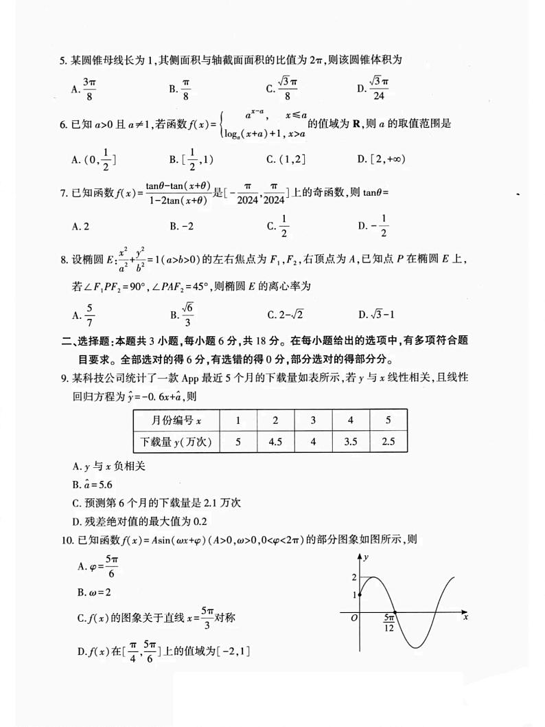 湖北省武汉市部分学校2024-2025学年高三上学期九月调研考试数学试卷02