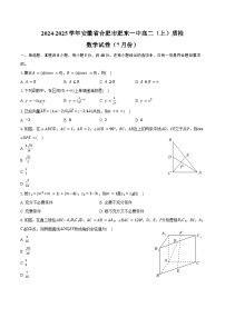 2024-2025学年安徽省合肥市肥东一中高二（上）质检数学试卷（7月份）（含解析）