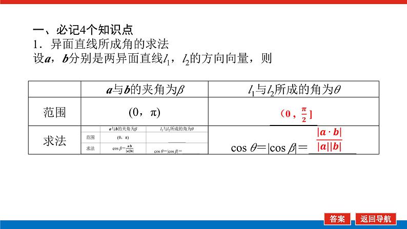 高考数学一轮复习全程复习构想·数学（理）【统考版】第七节　 立体几何中的向量方法·（课件）第6页