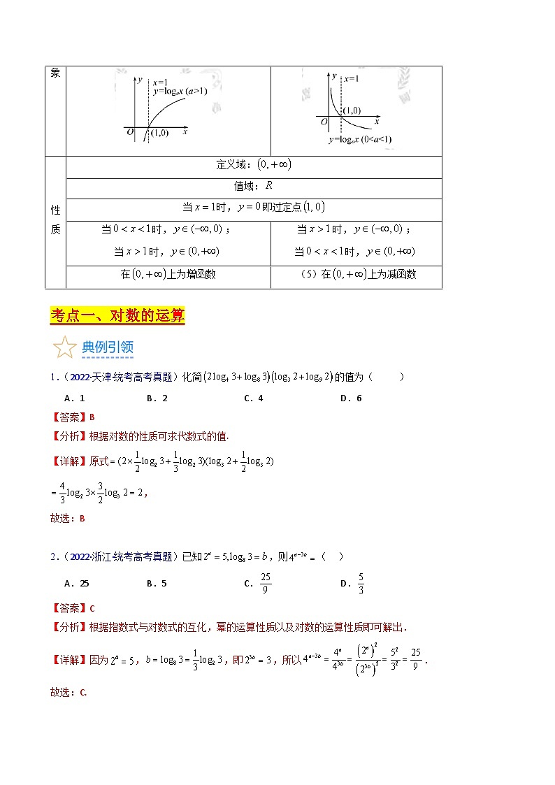 高考数学第一轮复习(新教材新高考)第04讲对数与对数函数（核心考点精讲精练）(学生版+解析)03