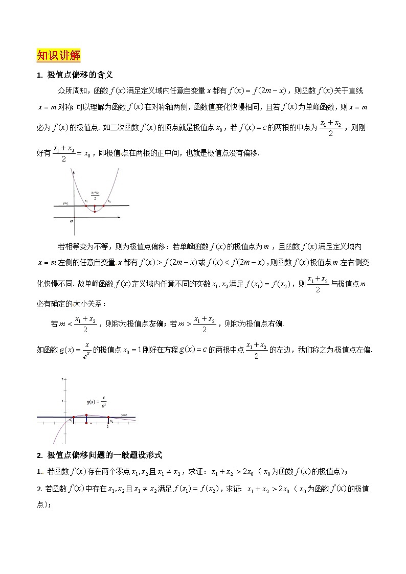 高考数学第一轮复习(新教材新高考)第16讲导数中的极值点偏移问题(高阶拓展)（核心考点精讲精练）(学生版+解析)第2页