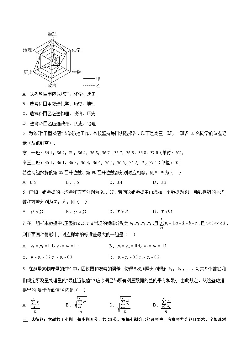 高一数学分层训练AB卷(人教A版2019必修第二册)第九章统计【单元测试B卷】(原卷版+解析)02