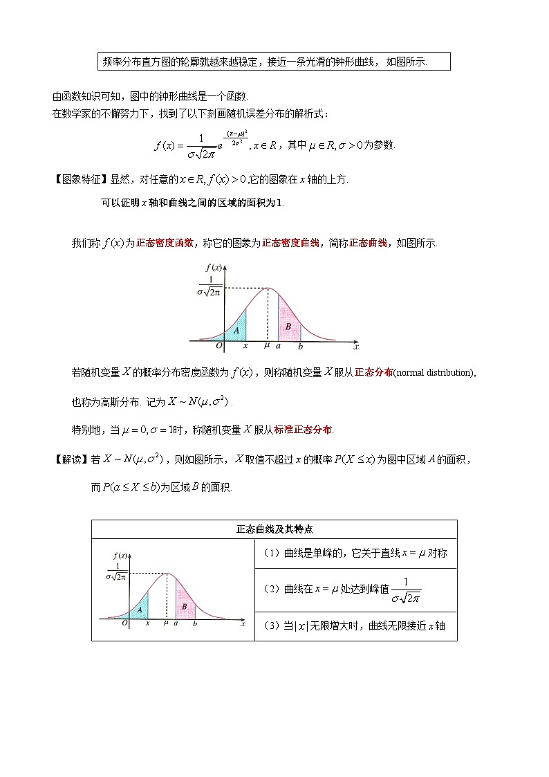 高二下学期数学人教A版（2019）选择性必修第三册7.5正态分布 教学设计03