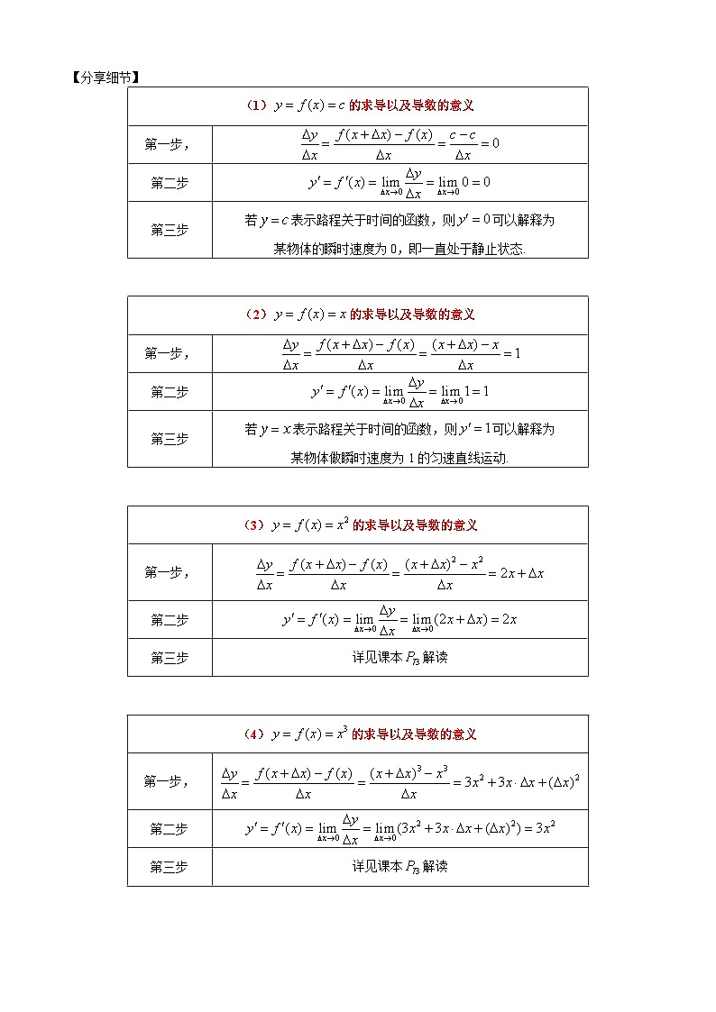 高二数学上学期人教A版（2019）选择性必修第二册5.2.1基本初等函数的导数教学设计02
