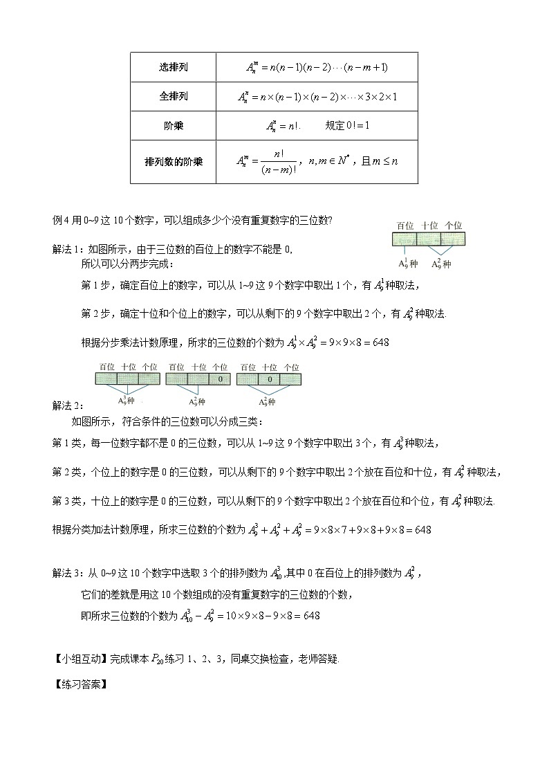 高二下学期数学人教A版（2019）选择性必修第三册6.2.2 排列数 教案03