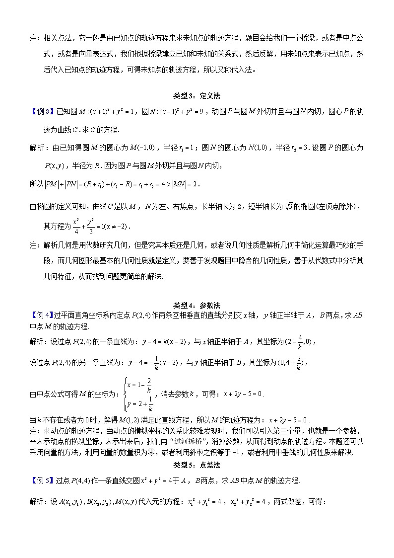 新高考数学大一轮复习真题源解析几何专题讲义 第12讲  轨迹方程问题02
