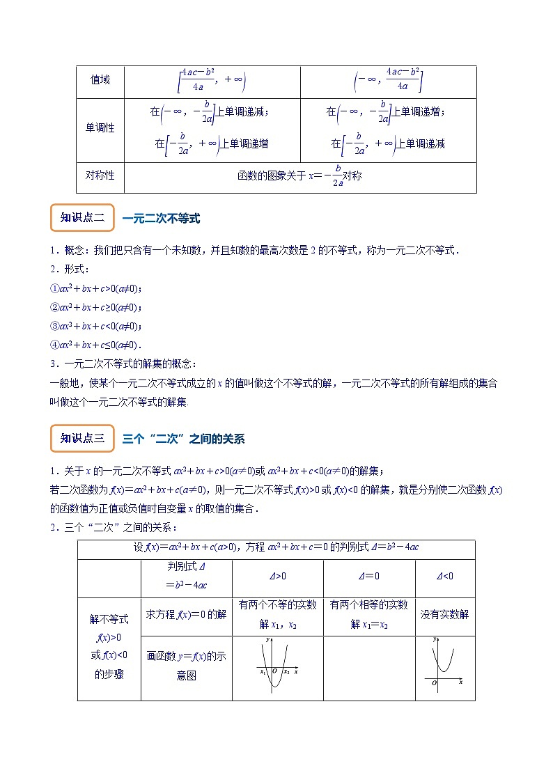 高考数学大一轮复习核心考点精讲精练(新高考专用)专题2.3二次函数与一元二次方程、不等式【原卷版+解析】02