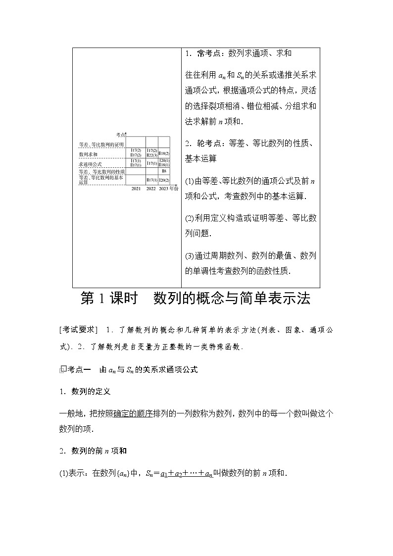 高三数学一轮复习第六章数列第一课时数列的概念与简单表示法学案02