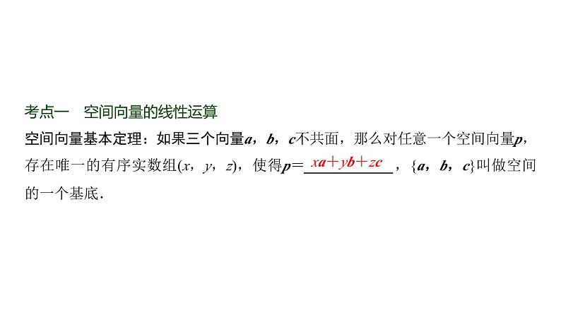 高三数学一轮复习第七章立体几何与空间向量第五课时空间向量的运算及其应用课件第2页