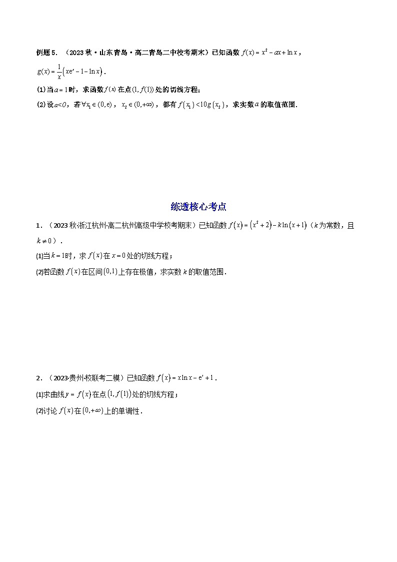 高考数学一轮复习高频考点精讲精练(新高考专用)第11讲拓展四：导数中的隐零点问题(高频精讲)(原卷版+解析)03