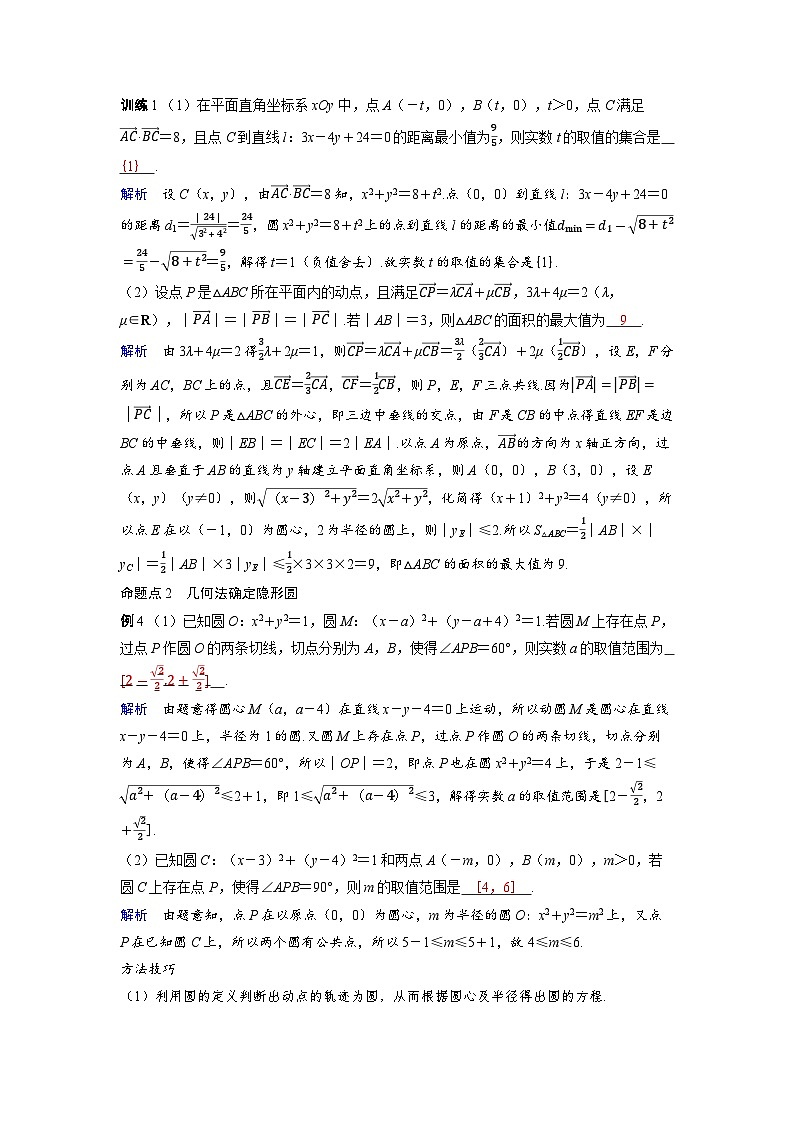 2025年高考数学精品教案第八章 平面解析几何 突破1 “隐形圆”问题02