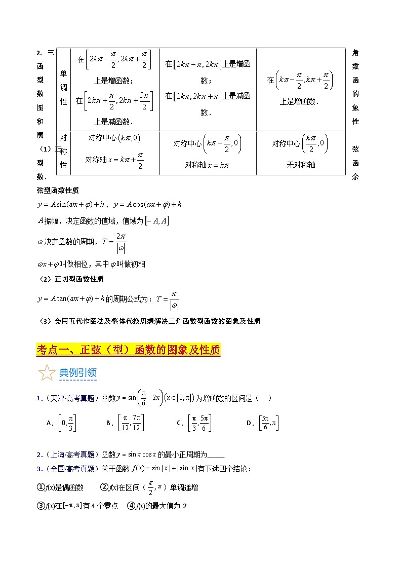 高考数学一轮复习(新教材新高考)第03讲三角函数的图象与性质专项练习(学生版+解析)第3页