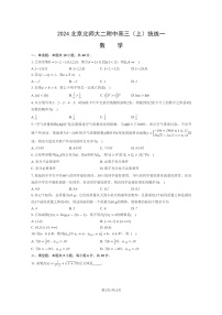 [数学]2024北京北师大二附中高三上学期模拟统练一试卷及答案