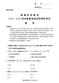 湘豫名校2024-2025学年高三上学期9月新高考适应性调研考试数学