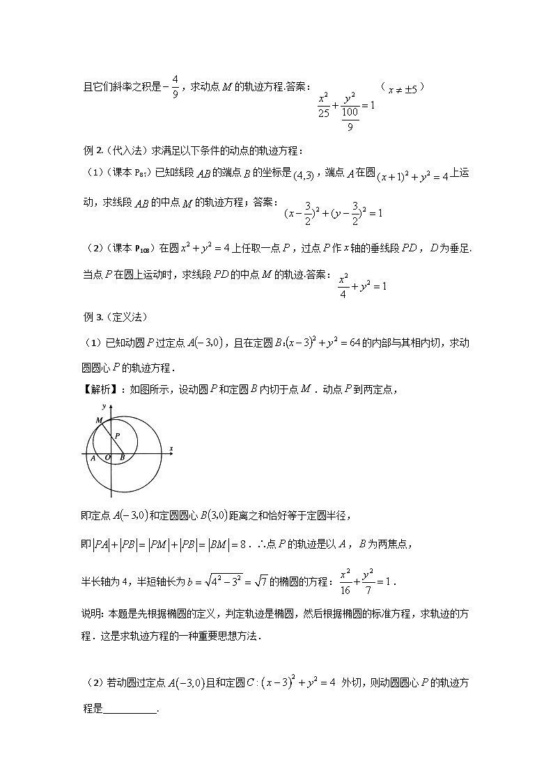 15高中数学新教材课堂导学案（求轨迹方程）及答案第2页