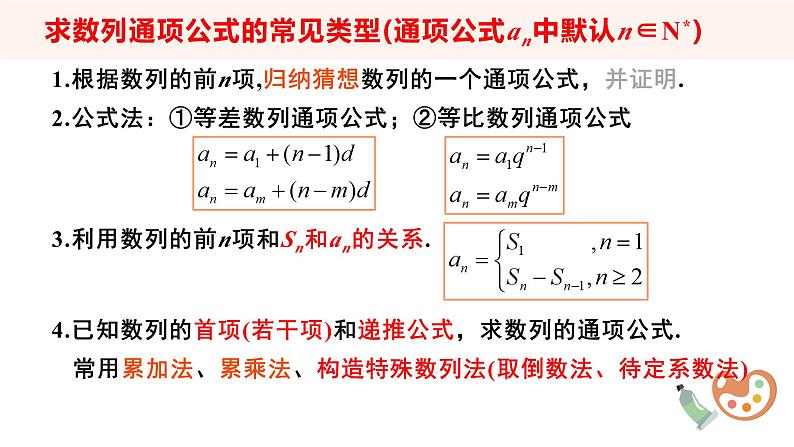 （湘教版2019）数学第一章专题课《求数列通项公式的方法》PPT课件02