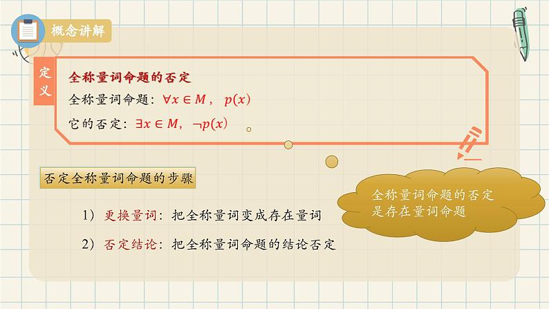 1.5.2 全称量词命题和存在量词命题的否定-2024-2025学年高一数学同步教材精品课件（人教A版2019必修第一册)第8页
